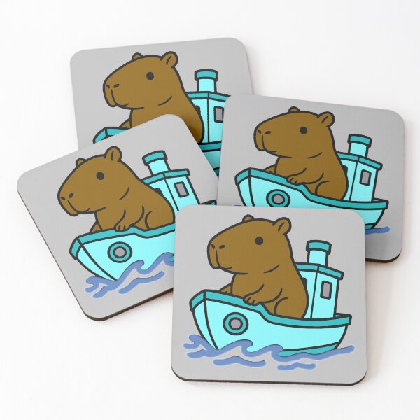 Item preview, Capybara Tug Boat - Aqua Blue designed and sold by AngelMiette.