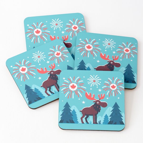 Item preview, Canada Day Moose With Fireworks designed and sold by Ghost on Toast.