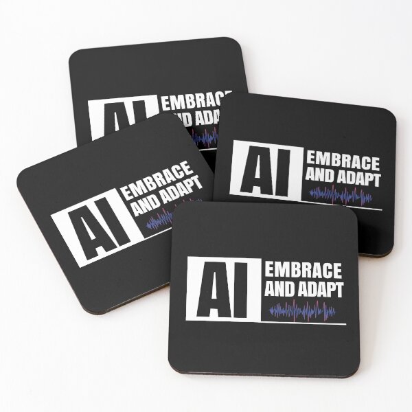 Item preview, AI Embrace and Adapt – Futuristic Tech Quote Design designed and sold by Tyler-ai.