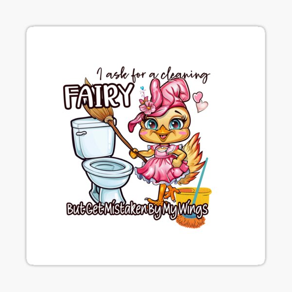 Item preview, Funny Cleaning Fairy Duck - Cute Cartoon Quote Gift for Clean Freaks designed and sold by sornchai4917.