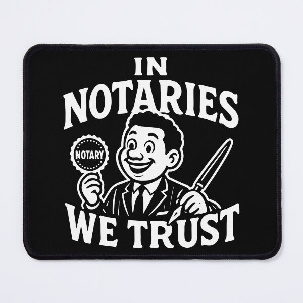 Item preview, In Notaries We Trust - Retro Notary Seal Design designed and sold by NotaryLife.