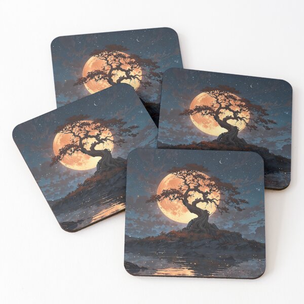 Item preview, Moon rising behind the tree of life designed and sold by Robertworkshop.
