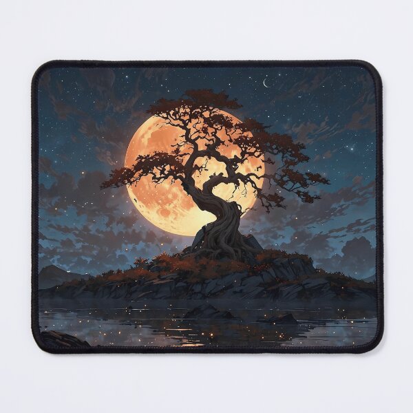 Item preview, Moon rising behind the tree of life designed and sold by Robertworkshop.