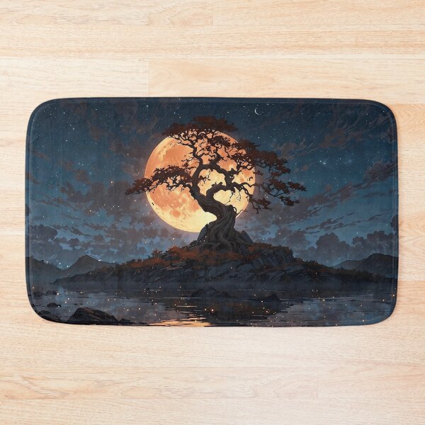 Item preview, Moon rising behind the tree of life designed and sold by Robertworkshop.