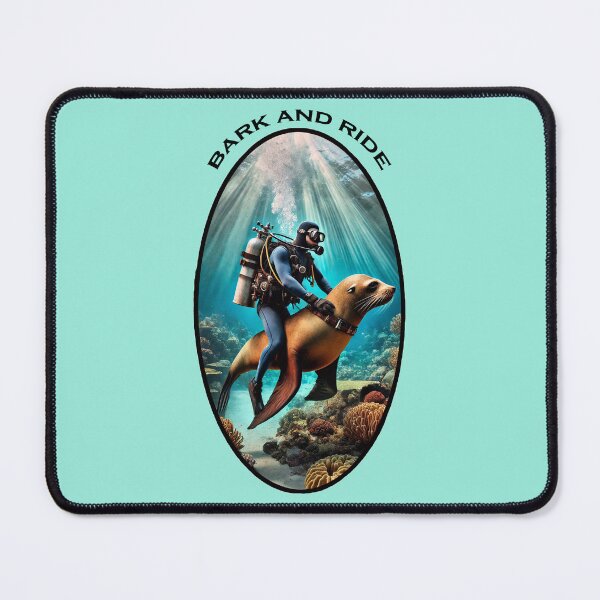 Item preview, Vintage SCUBA Diving Diver Riding on the Back of a Sea Lion URM designed and sold by urmaddad.