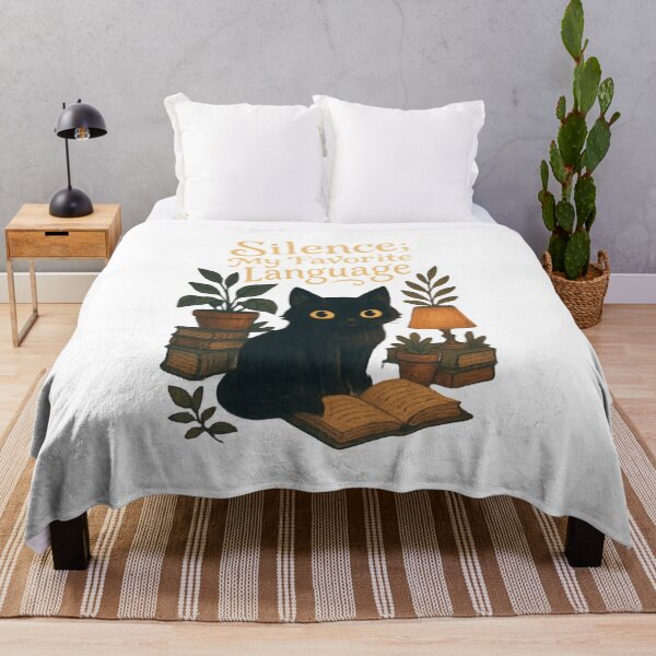 Item preview, Silence My Favorite Language Black Cat Artwork designed and sold by LaserKey.