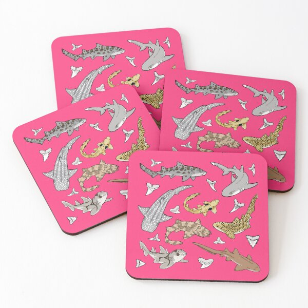 Item preview, Shark Pattern (pink background) designed and sold by sharkbait83.