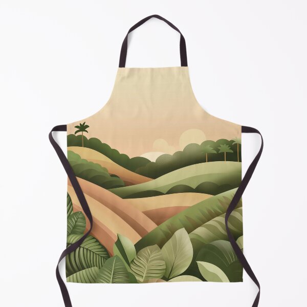 Item preview, Tropical Landscape Illustration with Rolling Hills and Sunset designed and sold by PaintbrushPlace.