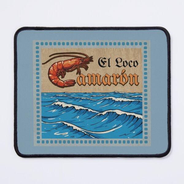 Item preview, El Loco Camarón" Vintage Shrimp Stamp designed and sold by KiwiRider.