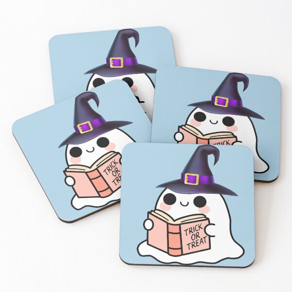 Item preview, "Trick or Treat with Kindness – Halloween Ghost Reading a Book Instead of Playing Tricks" designed and sold by nuchy.