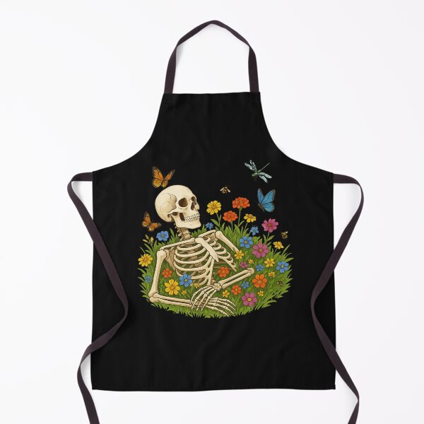 Item preview, Pollinator’s Paradise – Peaceful Skeleton in Blooming Field designed and sold by ColorSplash123.