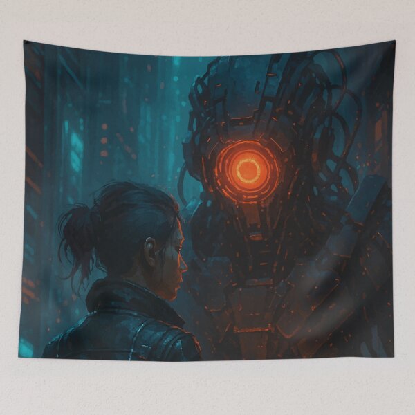 Item preview, Confront the Core – Cyberpunk Standoff designed and sold by AbstractAnom.