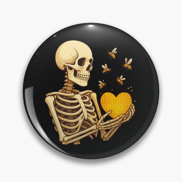 Item preview, Honeycomb Heart – Skeleton with Bees and Golden Hive Art designed and sold by ColorSplash123.
