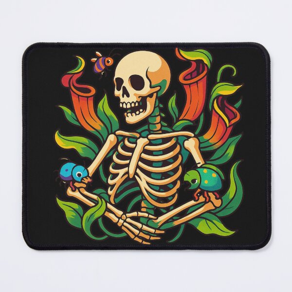 Item preview, Carnivorous Bloom Skull – Colorful Plants & Bug Art designed and sold by ColorSplash123.