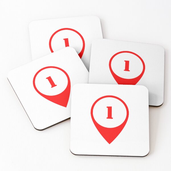 Item preview, Number 1 (one) Map Marker – Red Stencil Style Design designed and sold by Ching Teoh.
