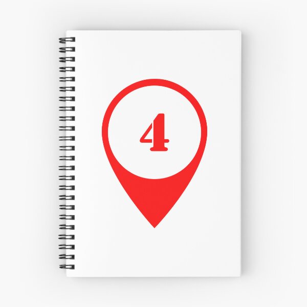 Item preview, Number 4 (four) Map Marker – Red Stencil Style Design designed and sold by Ching Teoh.