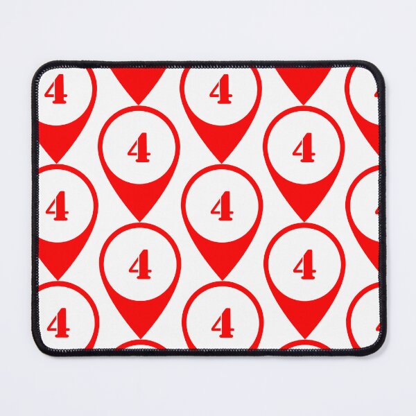 Item preview, Number 4 (four) Map Marker – Red Stencil Style Design designed and sold by Ching Teoh.