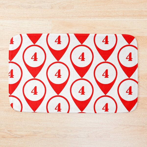 Item preview, Number 4 (four) Map Marker – Red Stencil Style Design designed and sold by Ching Teoh.