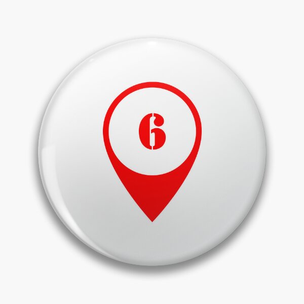 Item preview, Number 6 (six) Map Marker – Red Stencil Style Design designed and sold by Ching Teoh.