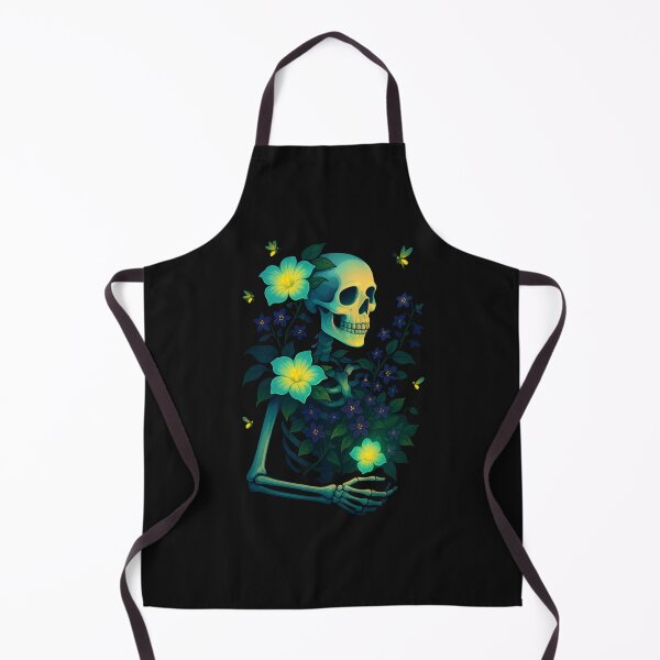 Item preview, Night Bloom Skull – Glowing Flowers and Fireflies Art designed and sold by ColorSplash123.