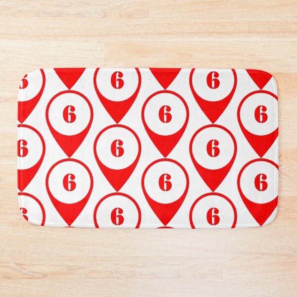 Item preview, Number 6 (six) Map Marker – Red Stencil Style Design designed and sold by Ching Teoh.