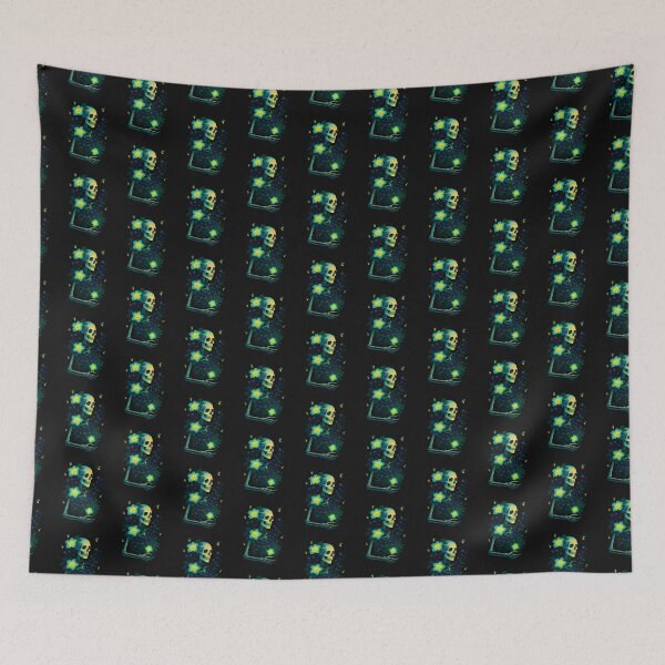 Item preview, Night Bloom Skull – Glowing Flowers and Fireflies Art designed and sold by ColorSplash123.