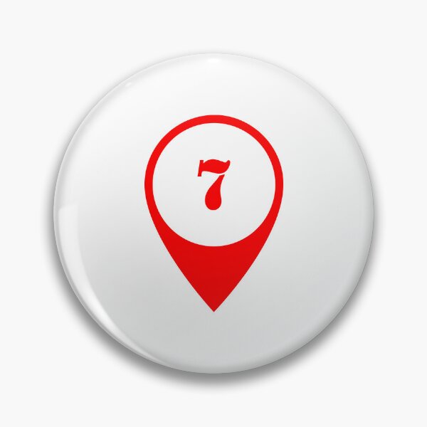 Item preview, Number 7 (seven) Map Marker – Red Stencil Style Design designed and sold by Ching Teoh.