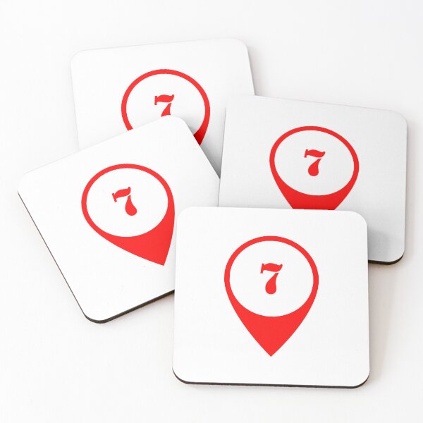 Item preview, Number 7 (seven) Map Marker – Red Stencil Style Design designed and sold by Ching Teoh.