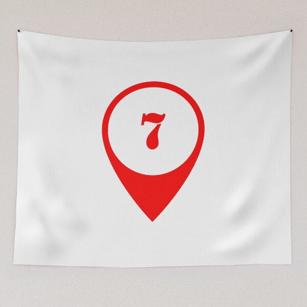 Item preview, Number 7 (seven) Map Marker – Red Stencil Style Design designed and sold by Ching Teoh.