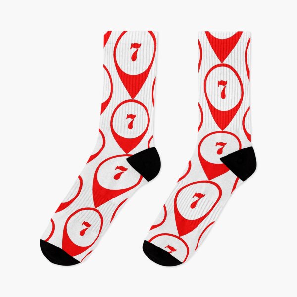 Item preview, Number 7 (seven) Map Marker – Red Stencil Style Design designed and sold by Ching Teoh.