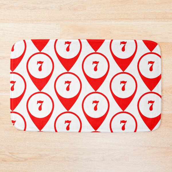 Item preview, Number 7 (seven) Map Marker – Red Stencil Style Design designed and sold by Ching Teoh.