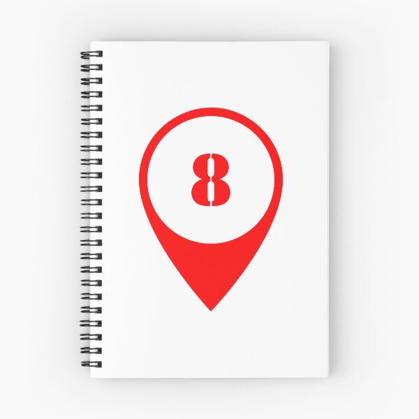 Item preview, Number 8 (eight) Map Marker – Red Stencil Style Design designed and sold by Ching Teoh.