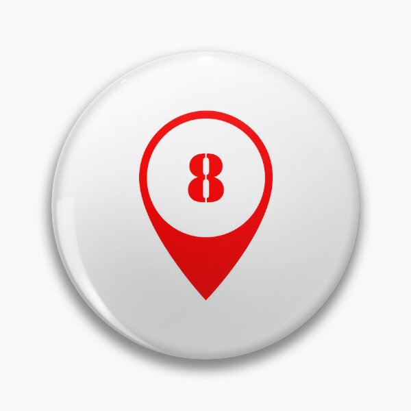 Item preview, Number 8 (eight) Map Marker – Red Stencil Style Design designed and sold by Ching Teoh.