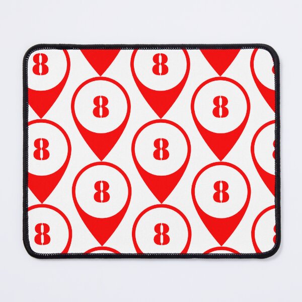 Item preview, Number 8 (eight) Map Marker – Red Stencil Style Design designed and sold by Ching Teoh.
