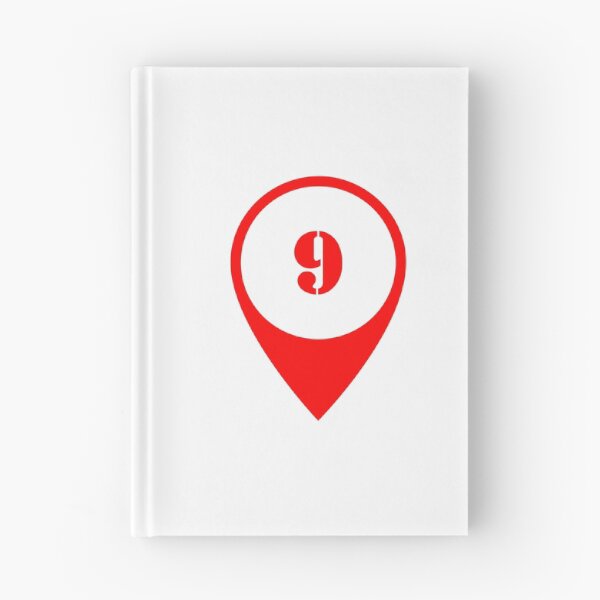 Item preview, Number 9 (nine) Map Marker – Red Stencil Style Design designed and sold by Ching Teoh.
