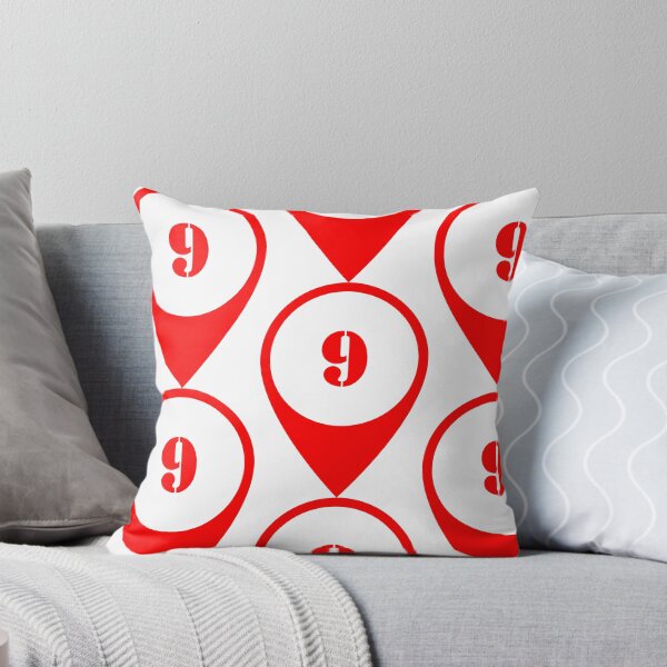 Item preview, Number 9 (nine) Map Marker – Red Stencil Style Design designed and sold by Ching Teoh.