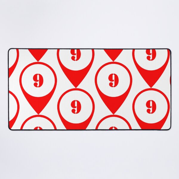 Item preview, Number 9 (nine) Map Marker – Red Stencil Style Design designed and sold by Ching Teoh.