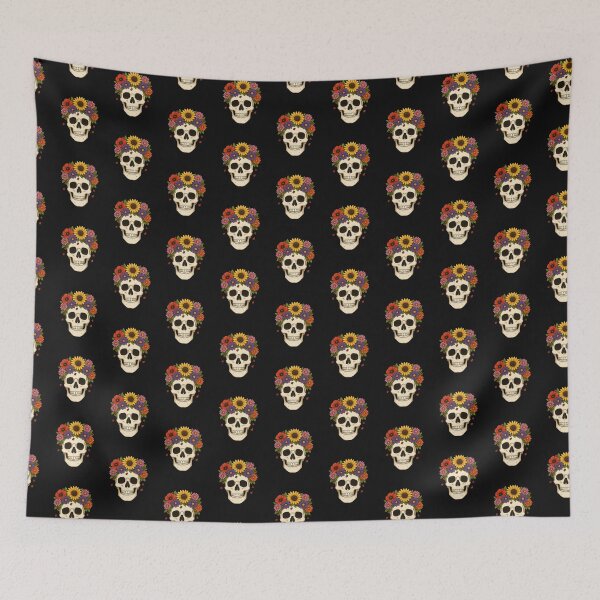 Item preview, Floral Crown Skull – Skull with Flowers and Ladybugs Art designed and sold by ColorSplash123.