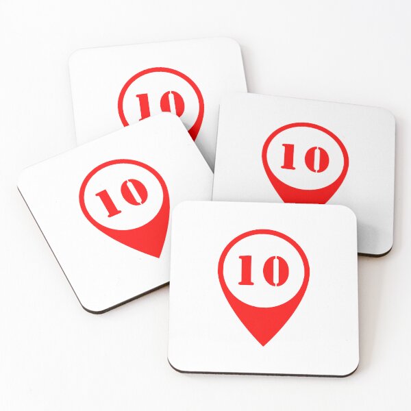 Item preview, Number 10 (ten) Map Marker – Red Stencil Style Design designed and sold by Ching Teoh.