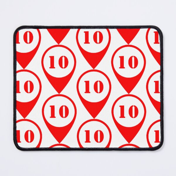 Item preview, Number 10 (ten) Map Marker – Red Stencil Style Design designed and sold by Ching Teoh.