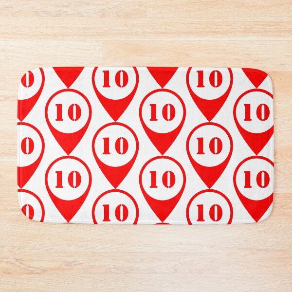Item preview, Number 10 (ten) Map Marker – Red Stencil Style Design designed and sold by Ching Teoh.