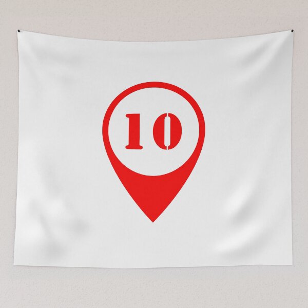 Item preview, Number 10 (ten) Map Marker – Red Stencil Style Design designed and sold by Ching Teoh.