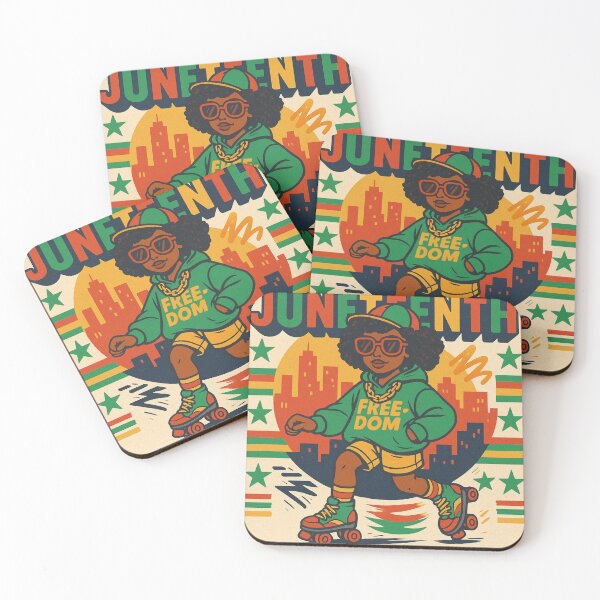 Item preview, Juneteenth retro urban woman rollerskater designed and sold by Rising Aloha.