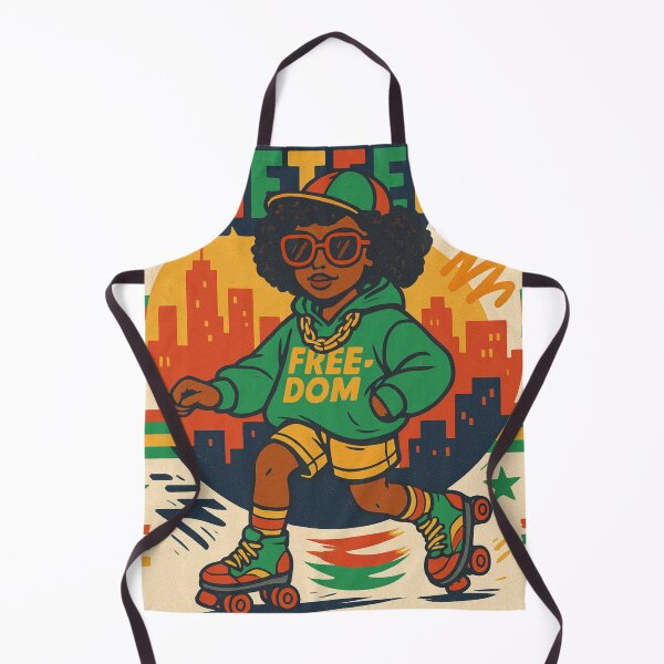 Item preview, Juneteenth retro urban woman rollerskater designed and sold by Rising Aloha.