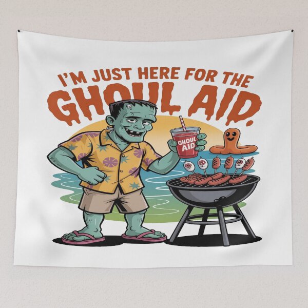Item preview, I’m Just Here for the Ghoul Aid – Funny Summerween Beach BBQ  designed and sold by Rajasekar.