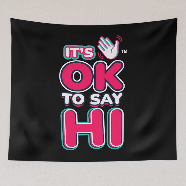 Item preview, It'S Ok To Say Hi - Pink Font designed and sold by aidenpier.
