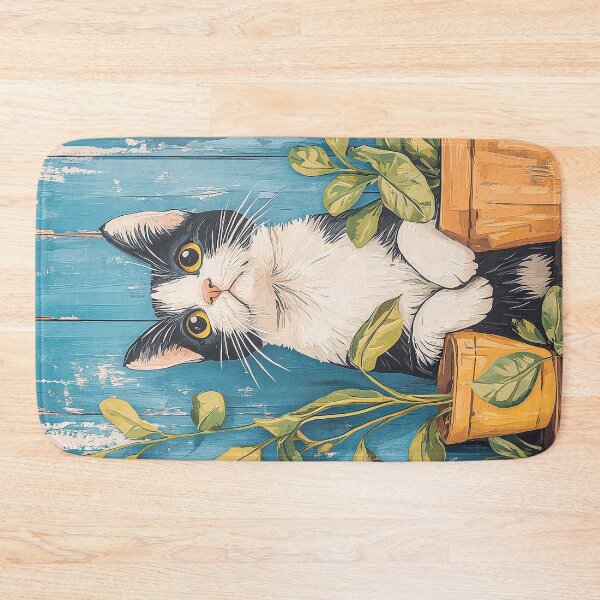 Item preview, Cat Sitting Between Potted Plants designed and sold by prettykaler.
