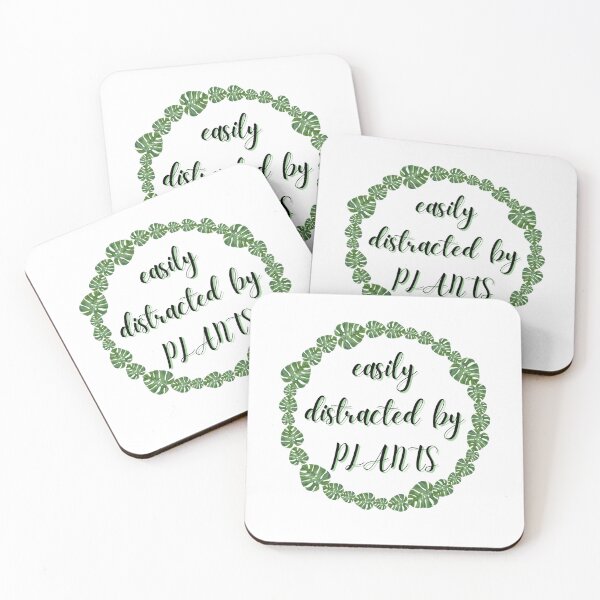 Item preview, easily distracted by plants monstera leaf art designed and sold by RedOrBlueIts4U.