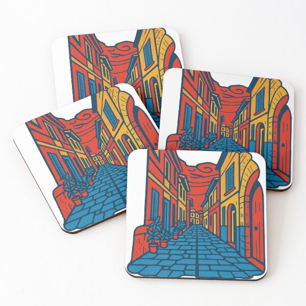 Item preview, Mallorca Street Scene | Mediterranean Color View - Retro Pop Travel Vibes designed and sold by GEEEN.
