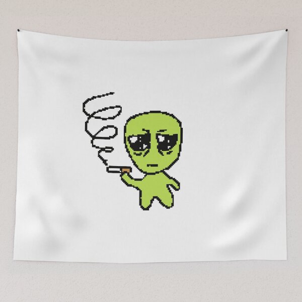 Item preview, Cute Tired Pixel Art Alien Smoking designed and sold by Area 42 Games.